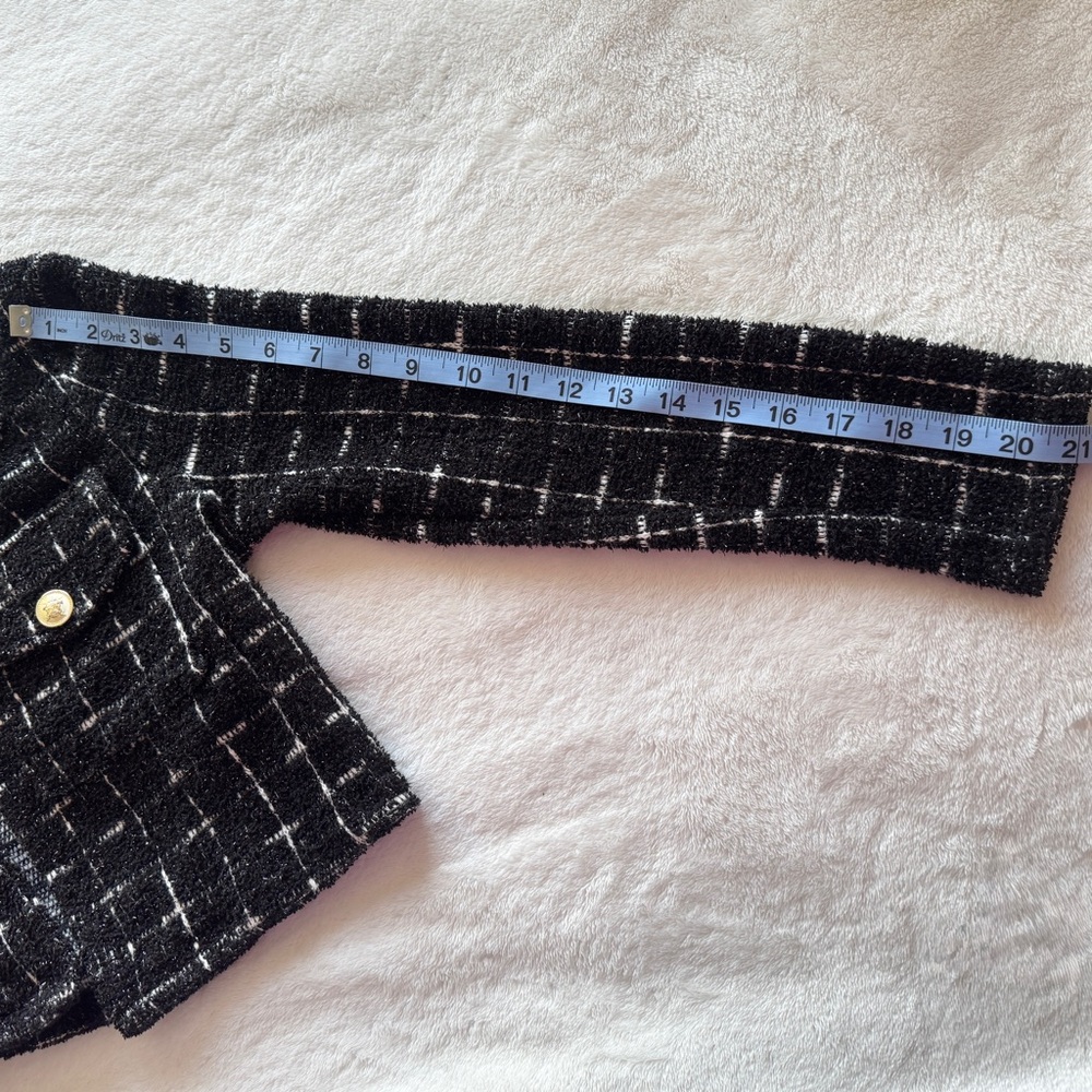 Sincerely Jules Black and White Cropped Tweed Blazer - Picture 8 of 8